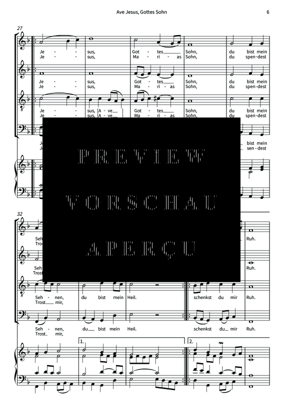 gallery: Ave Jesus, Gottes Sohn, , (mixed choir, soli and strings - piano score)