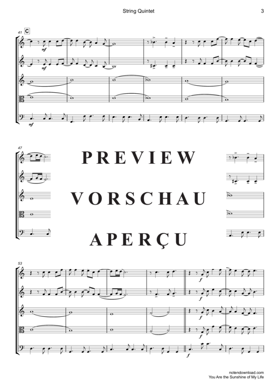 Produktgalerie: Seite 4 von 18 You Are the Sunshine of My Life , Wonder, Stevie, (Streicher Quintett)