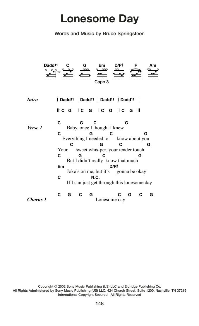 Produktgalerie: Seite 1 von 1 Lonesome Day, Bruce Springsteen, Gitarre