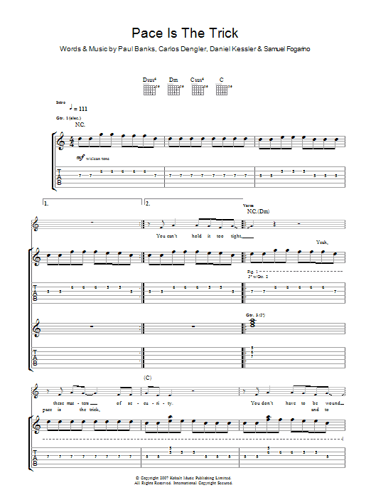 Produktgalerie: Seite 1 von 1 Pace Is The Trick, Interpol, Gitarre