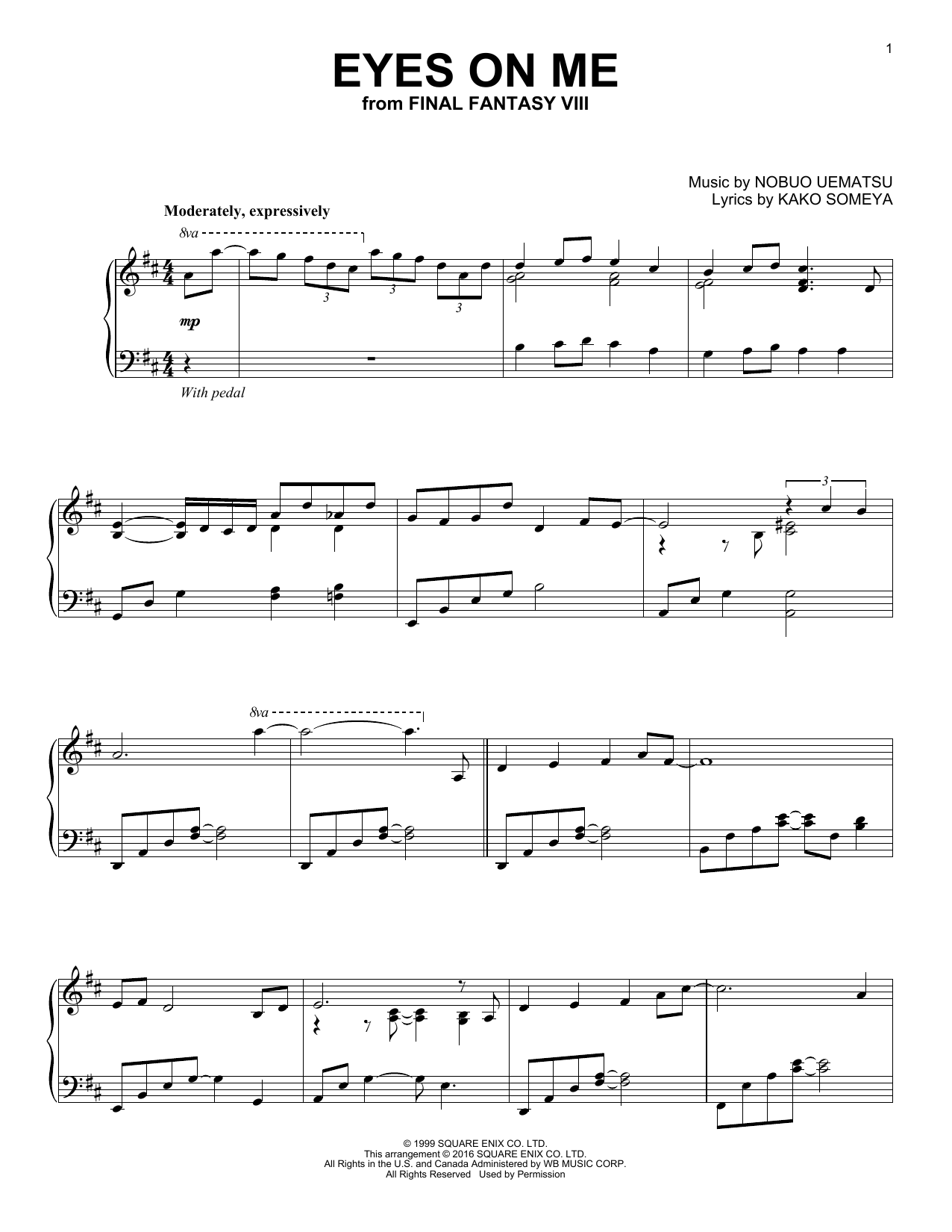 Produktbild zu: Eyes On Me (from Final Fantasy VIII)
