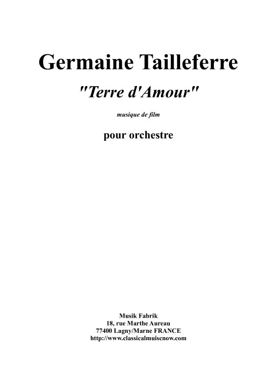 Produktbild zu: Terre d AmourGermaine Tailleferre