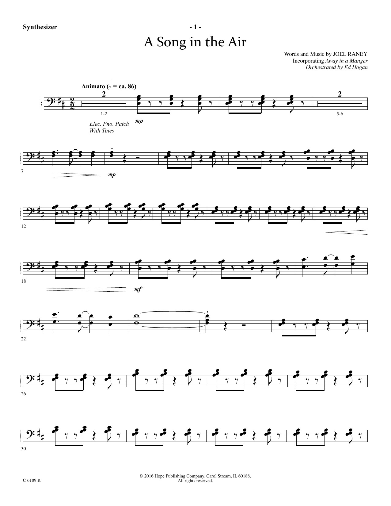 Product picture to: A Song In The Air - Synthesizer