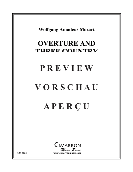 Produktgalerie: Seite 2 von 19 Overture and Three Country Dances, K. 106 , , (Blechbläserquintett)