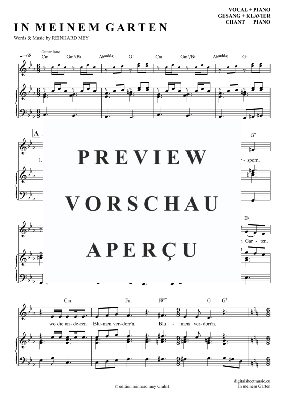 Product gallery: Page 2 of 11 In Meinem Garten, Mey, Reinhard, Klavier, Gesang & Akkorde