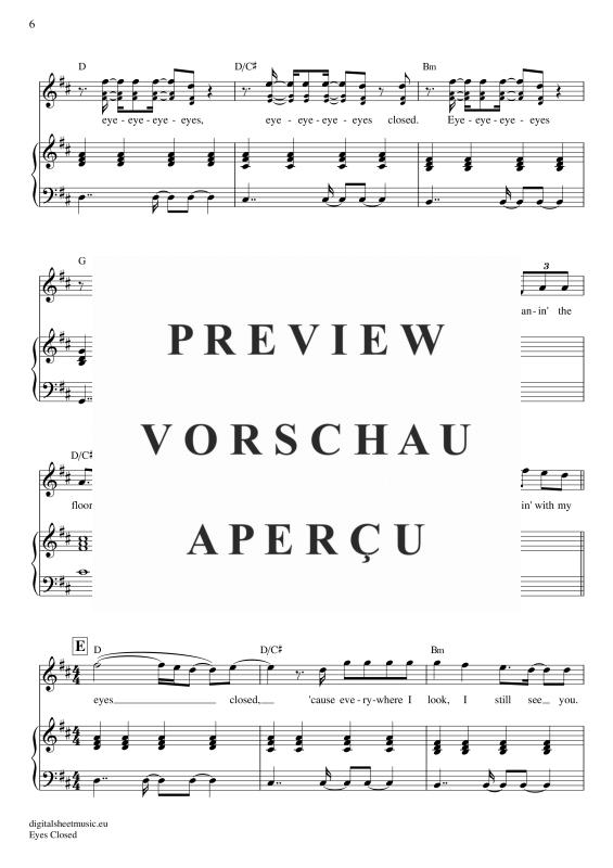 Product gallery: Page 7 of 8 Eyes Closed , Sheeran, Ed, Voice with Piano Accompaniment