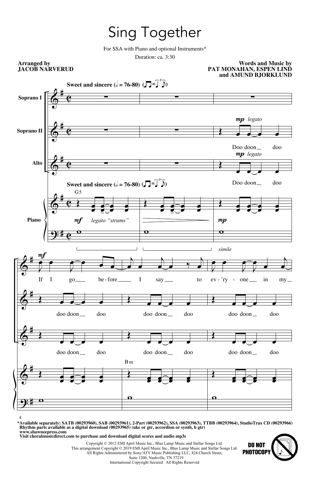 Produktgalerie: Seite 1 von 1 Sing Together (arr. Jacob Narverud), Train, Chor