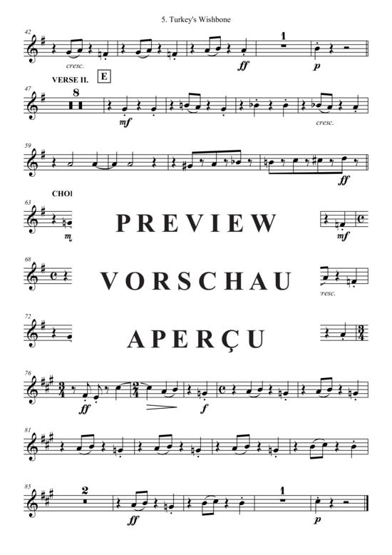 Produktgalerie: Seite 13 von 21 Turkey´s Wishbone , , (Combo Band + Alt Saxophon, Trompete in B)