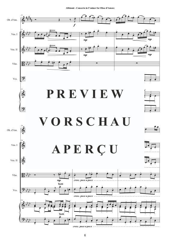 Product gallery: Page 7 of 11 Concerto in F-Moll Op.9, , Oboe D'Amore Solo, String Ensemble, and Harpsichord (Bc)