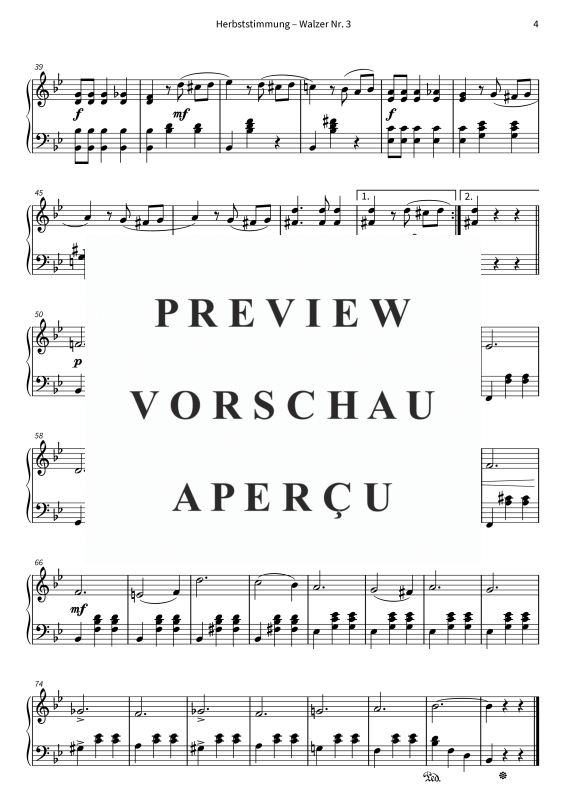 gallery: Herbststimmung - Walzer Nr. 3 - Vereinfachte Fassung, , (piano solo)