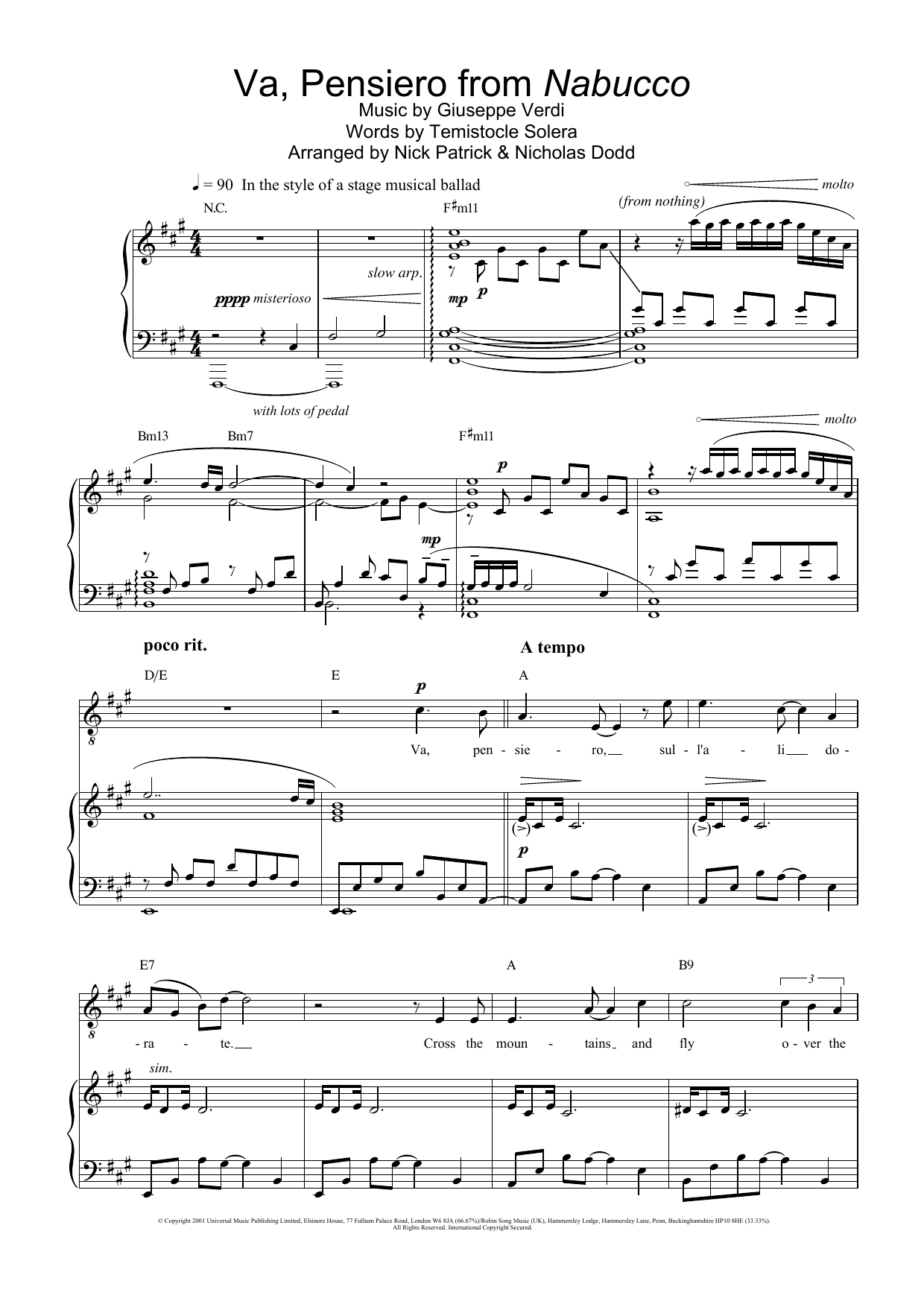 Product picture to: Va, Pensiero (Chorus Of The Hebrew Slaves) (from Nabucco)