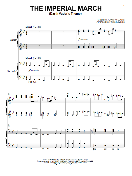 Product picture to: The Imperial March (Darth Vader's Theme) (arr. Phillip Keveren)