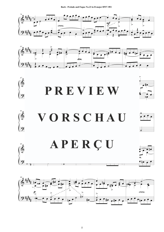 Product gallery: Page 6 of 8 Prelude and Fugue No. 23 in B major BWV 892, , Solo Piano