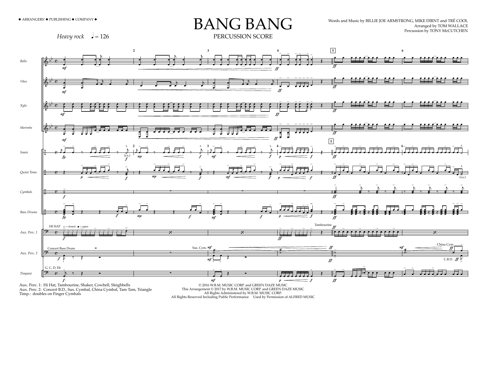 Produktgalerie: Seite 1 von 1 Bang Bang - Percussion Score, Tom Wallace, Ensemble