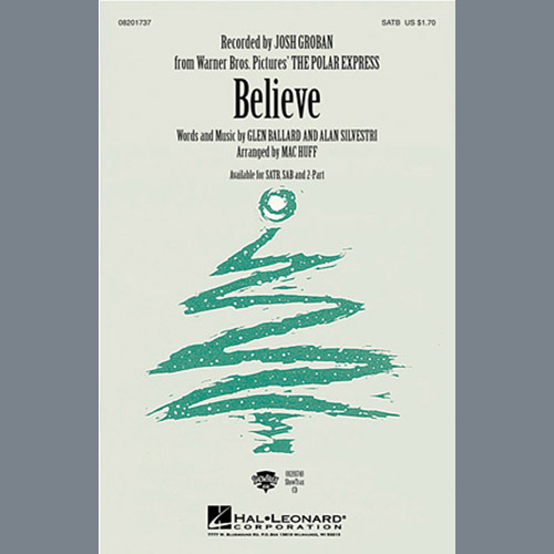 Product picture to: Believe (from The Polar Express) (arr. Mac Huff)