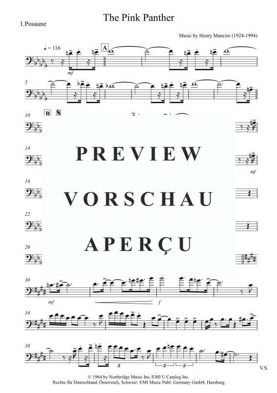 gallery: Pink Panther, , Trombone Quartet 3x Trombone and Bass Trombone