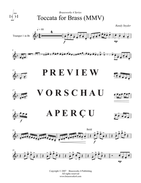 Produktgalerie: Seite 7 von 14 Toccata für Brass, , (2xTrompete in B, Horn in F, Posaune)