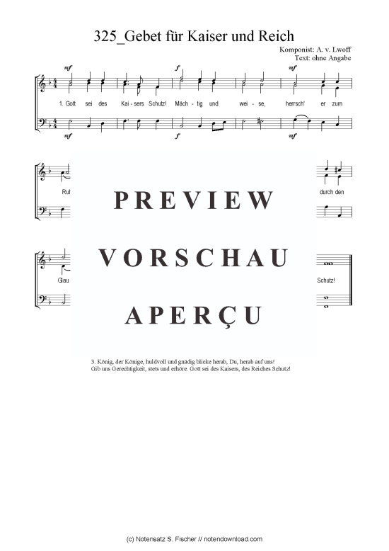 Product picture to: Gebet für Kaiser und Reich A. v. Lwoff