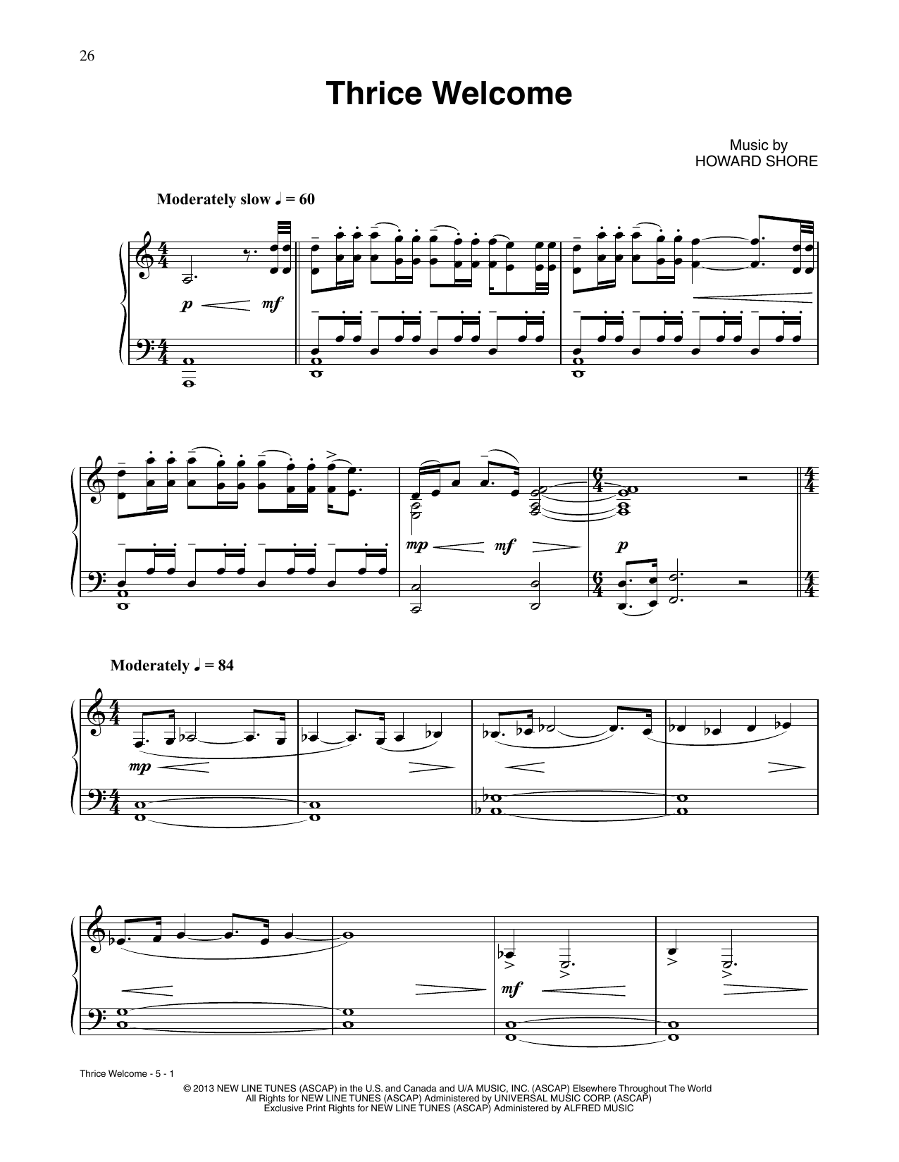 Produktbild zu: Thrice Welcome (from The Hobbit: The Desolation Of Smaug)