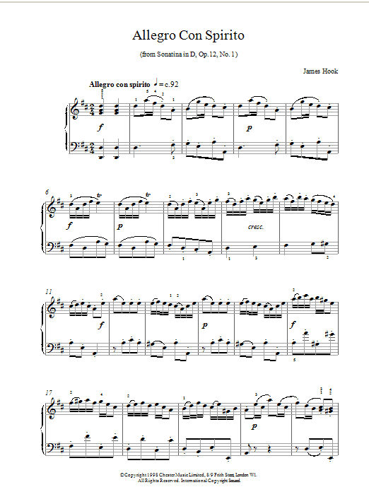 Product gallery: Page 1 of 1 Allegro Con Spirito Op12 No1, J Hook