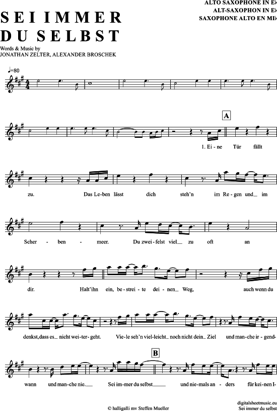 Product gallery: Page 1 of 4 Sei Immer Du Selbst , Zelter, Jonathan, Alto Saxophone