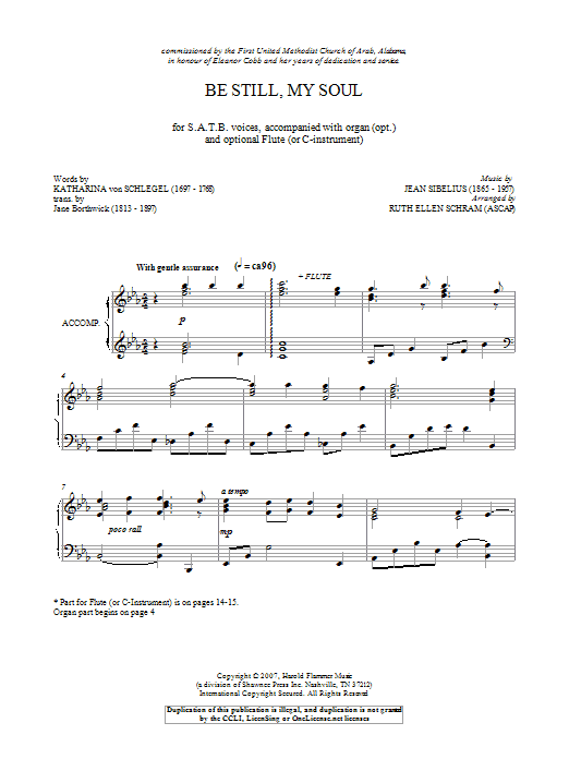Product gallery: Page 1 of 1 Be Still My Soul, Jean Sibelius
