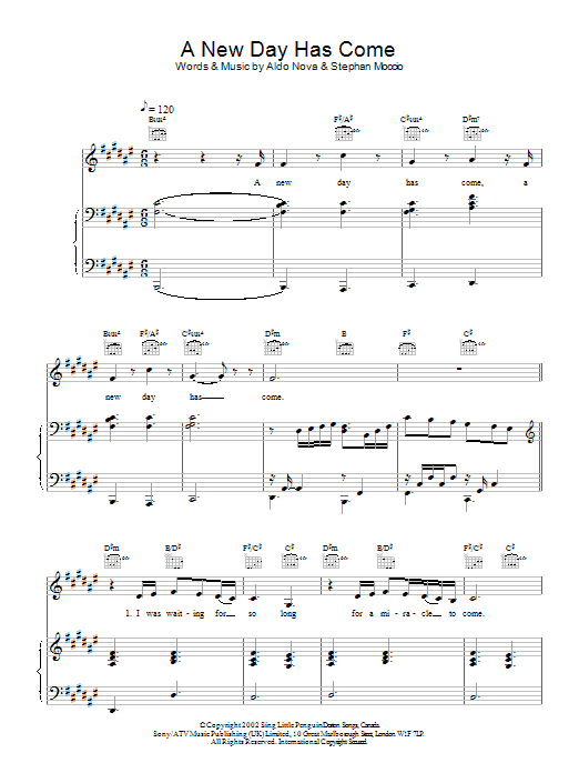 Produktgalerie: Seite 1 von 1 A New Day Has Come, Celine Dion, Gesang, Gitarre, Klavier