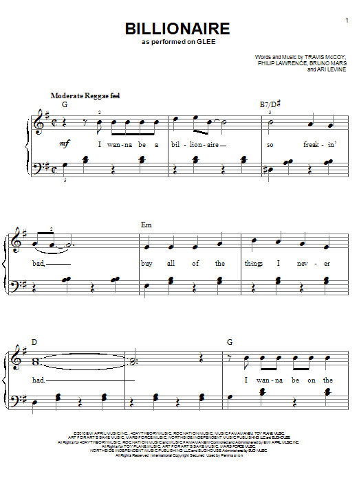 Product picture to:  Billionaire - Glee Cast