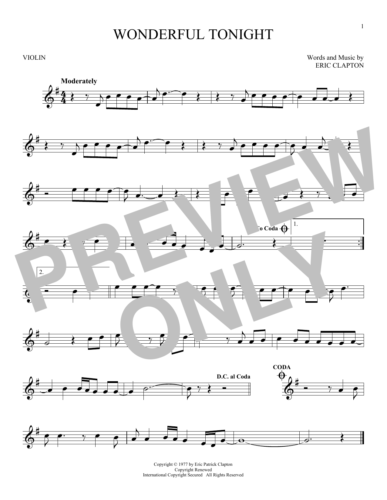 Product gallery: Page 1 of 1 Wonderful Tonight, Eric Clapton