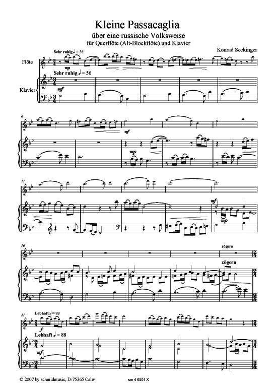 gallery: Kleine Passacaglia , , (Alt-/Querflöte + Klavier)