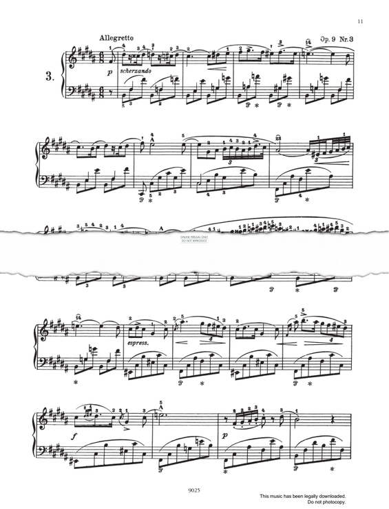 Produktgalerie: Seite 1 von 1 Nocturne in B Major Op.9 No.3, Frederic Chopin, Klavier