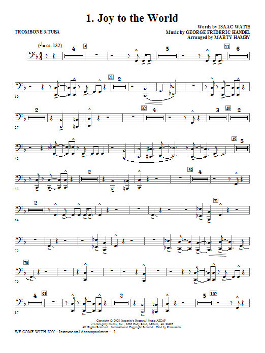Product gallery: Page 1 of 1 We Come With Joy Orchestration - Trombone 3/Tuba, Marty Hamby