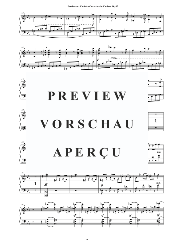 Produktgalerie: Seite 8 von 11 Coriolan Ouverture in C minor Op.62 - Piano Version, , Klavier Solo