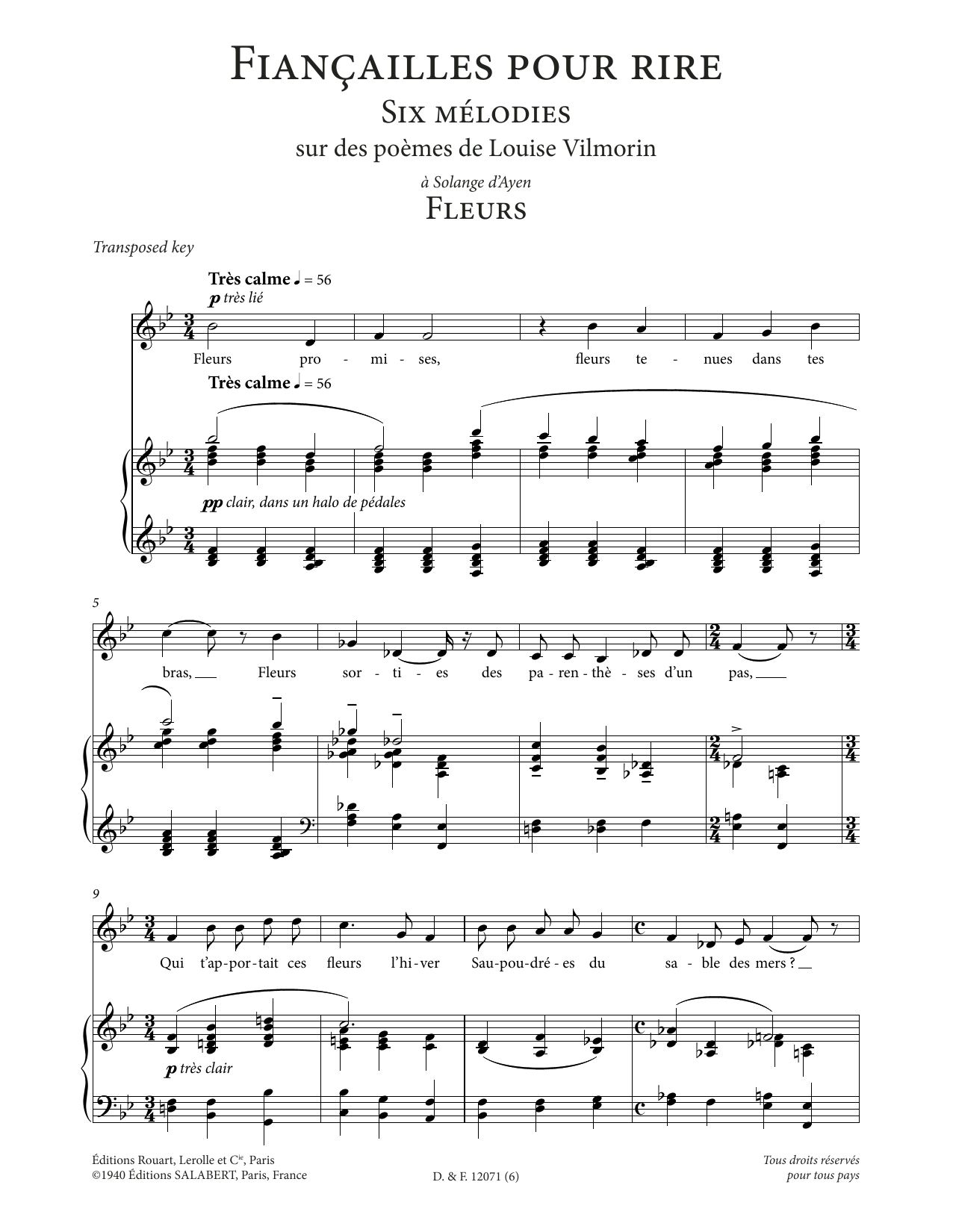 Produktbild zu: Fleurs (Low Voice)
