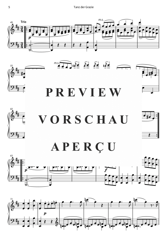 Produktgalerie: Seite 7 von 8 Tanz der Grazie - Menuett und Trio aus der Klaviersonate Nr. 11, KV 331, Wolfgang Amadeus Mozart, Klavier Solo
