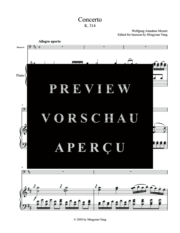 gallery: Concerto in D Major, K. 314, , (Fagott und Klavier)
