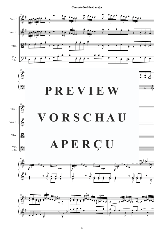 Produktgalerie: Seite 9 von 11 Cembalo Konzert Nr. 9 in G-Dur, , Cembalo und Streichorchester