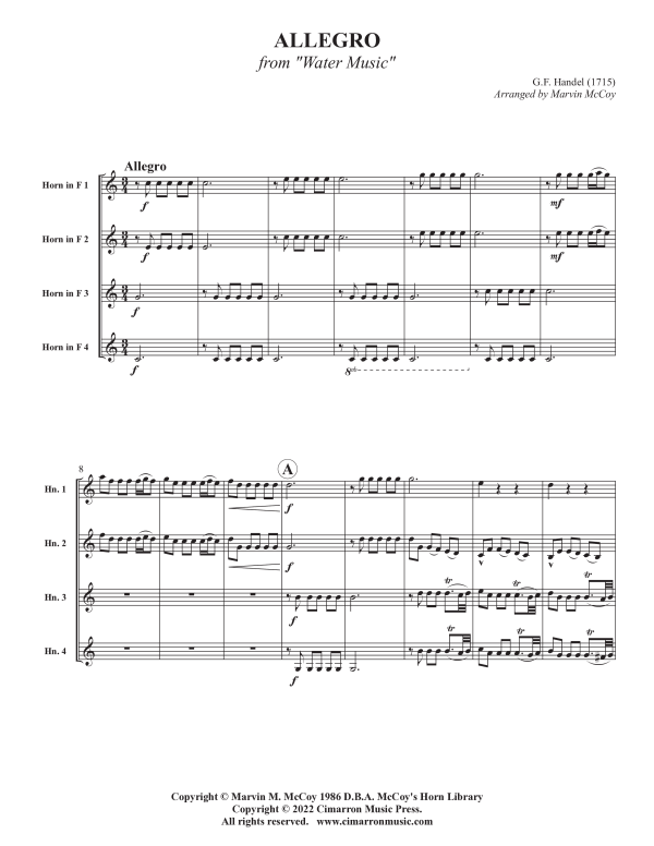 Product picture to: Allegro from Water MusicGeorg Friedrich Handel