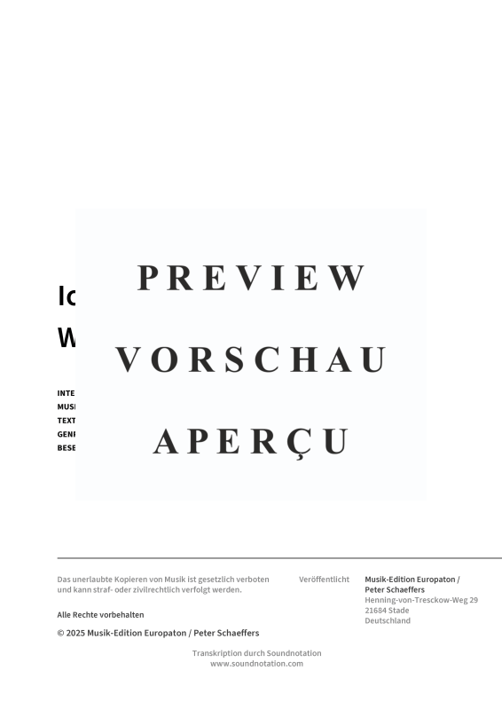 Product gallery: Page 3 of 11 Ich schau´ den weißen Wolken nach, Nana Mouskouri, (Woodwind Quartet)