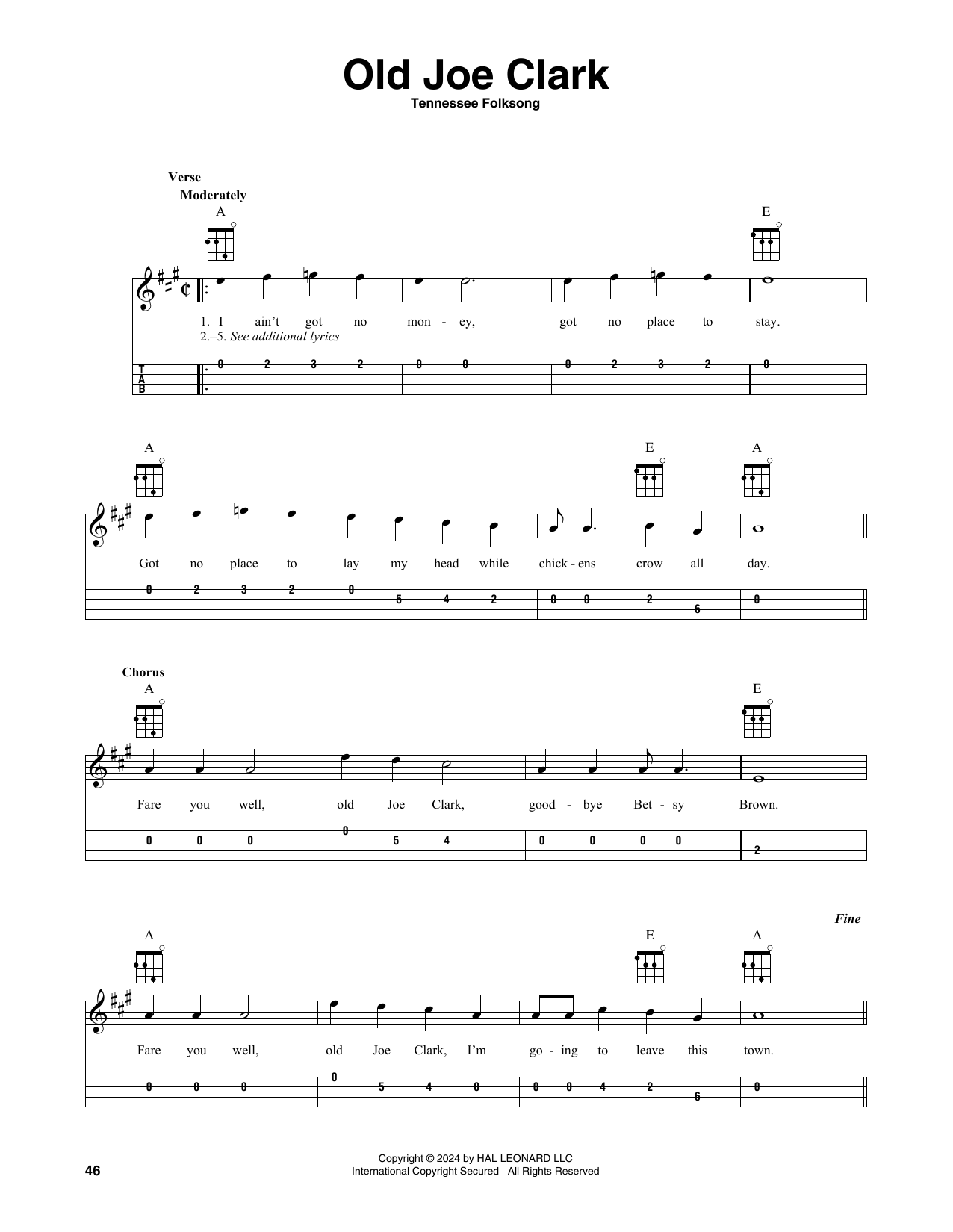 Produktgalerie: Seite 1 von 1 Old Joe Clark, Tennessee Folksong
