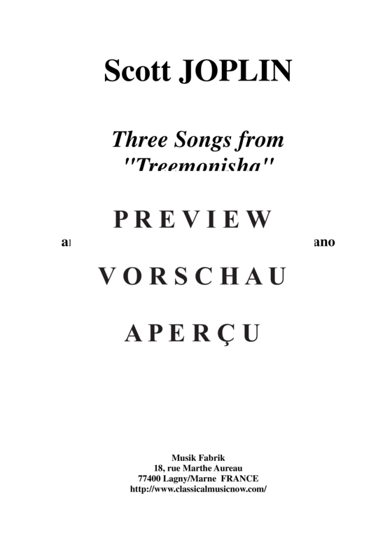 Product gallery: Page 2 of 34 Three Songs from Treemonisha , , (mezzo soprano, alto saxophone + piano)