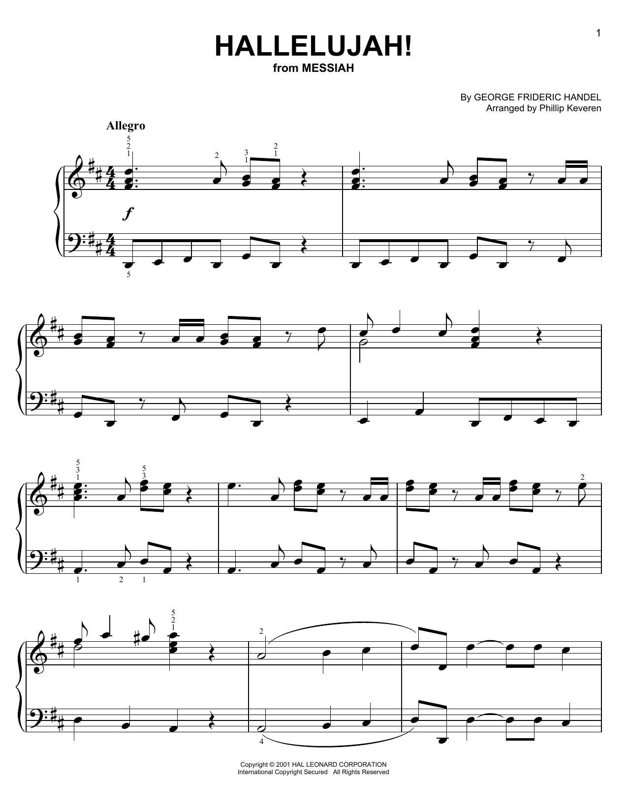 Product gallery: Page 1 of 1 Hallelujah Chorus (arr. Phillip Keveren), George Frideric Handel