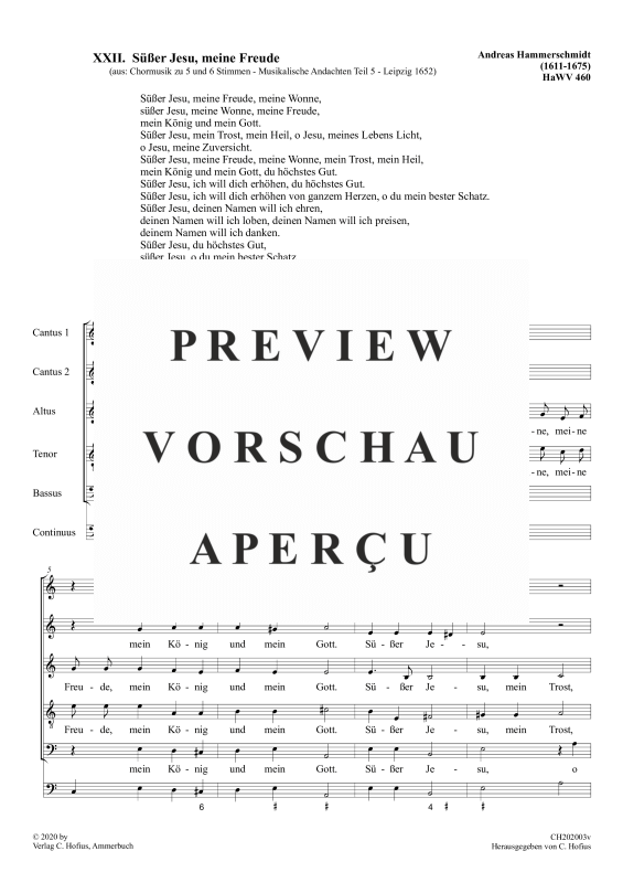 gallery: Süßer Jesu, meine Freude , , (Gemischter Chor 5-stimmig)