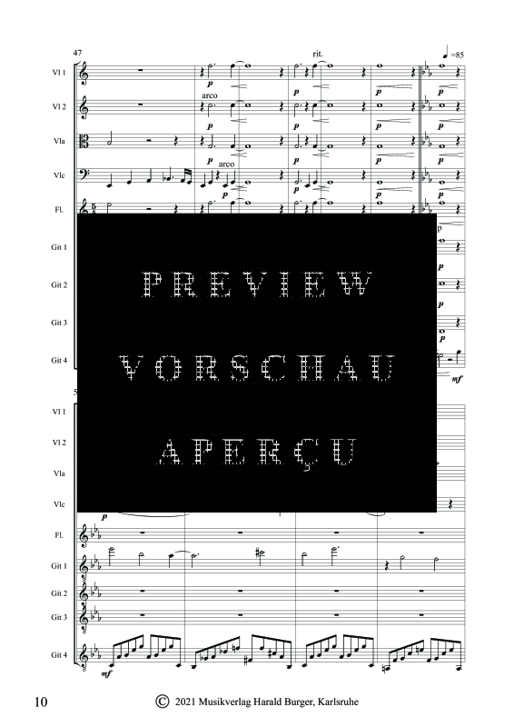 gallery: Des rêves avant le jour, , Gemischtes Ensemble für 4 Gitarren, Flöte und Streichquartett