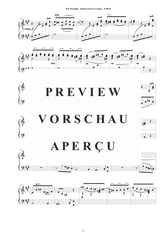 Produktgalerie: Seite 4 von 9 Sonate Nr. 6 in A-Dur, , Klavier Solo