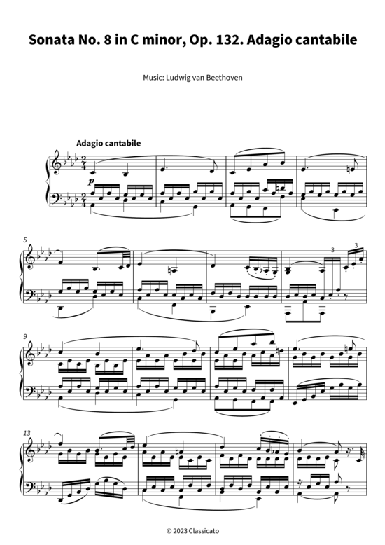 gallery: Adagio cantabile from Grande Sonate Pathétique , , (Klavier Solo)