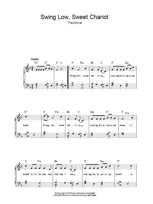 Produktgalerie: Seite 1 von 1 Swing Low, Sweet Chariot, Traditional Spiritual, Klavier