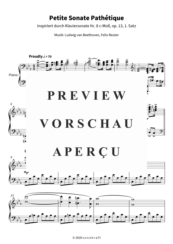 gallery: Petite Sonate Pathétique - inspiriert durch Klaviersonate Nr. 8 c-Moll, op. 13, 1. Satz, Reuter, Felix, Klavier Solo
