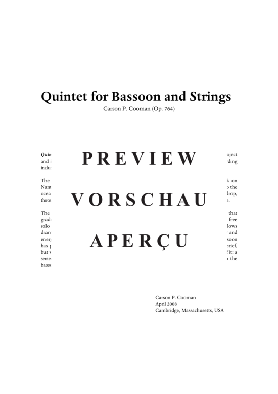 Product gallery: Page 2 of 21 Quintett für Fagott und Streicher, , 
