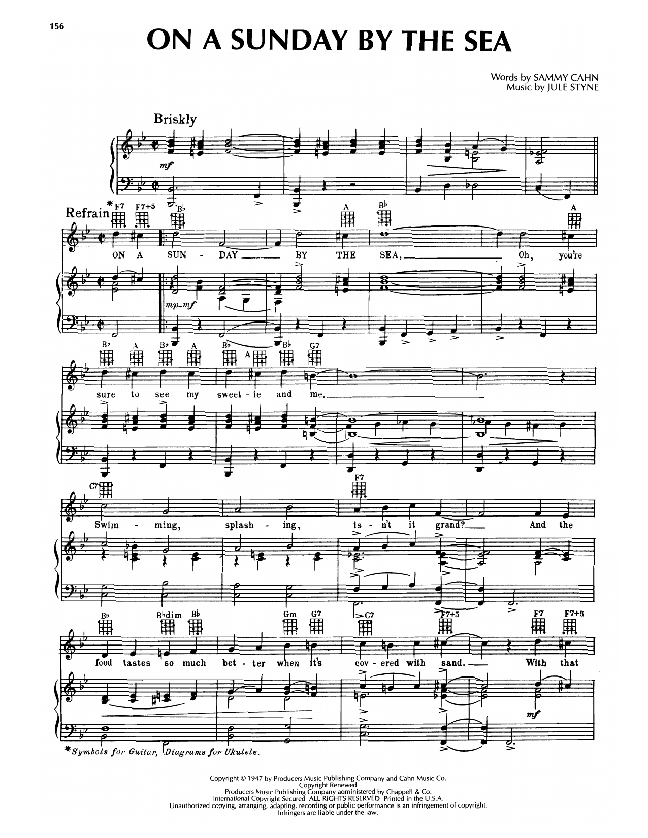 Product gallery: Page 1 of 1 On A Sunday By The Sea (from High Button Shoes), Sammy Cahn & Jule Styne